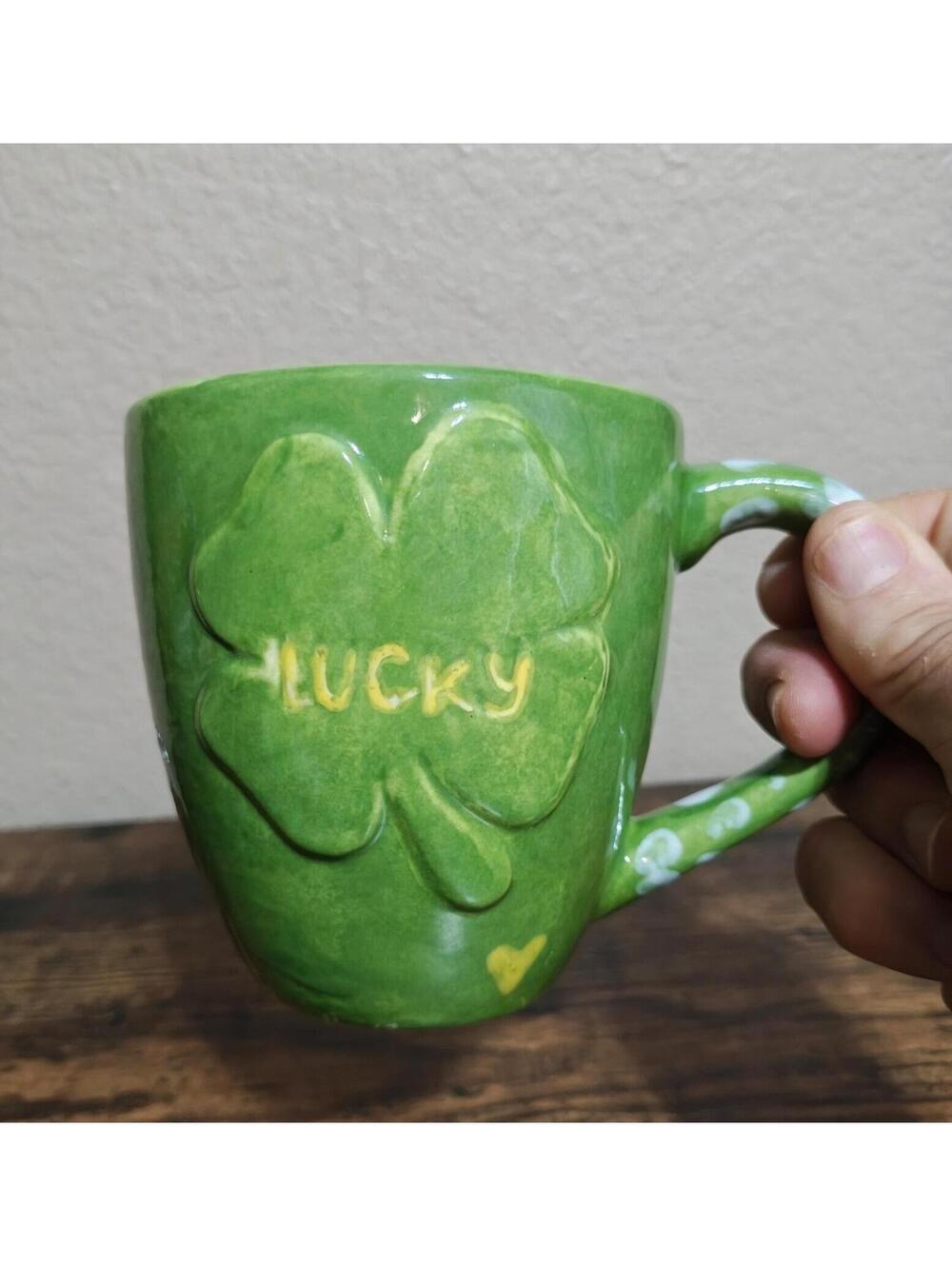 Large Green Lucky Ceramic Mug